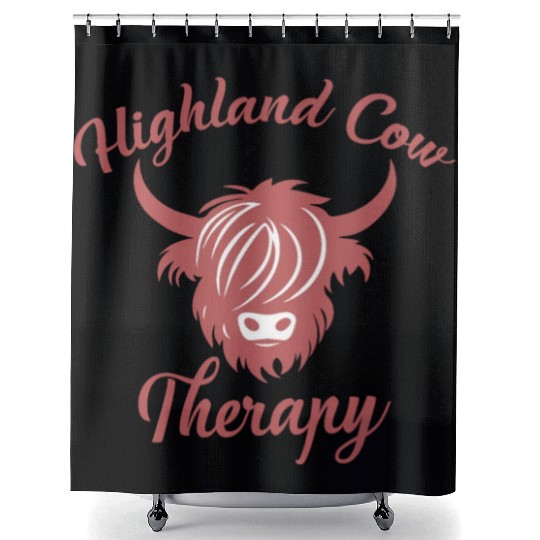 Highland Cow Therapy Shower Curtains