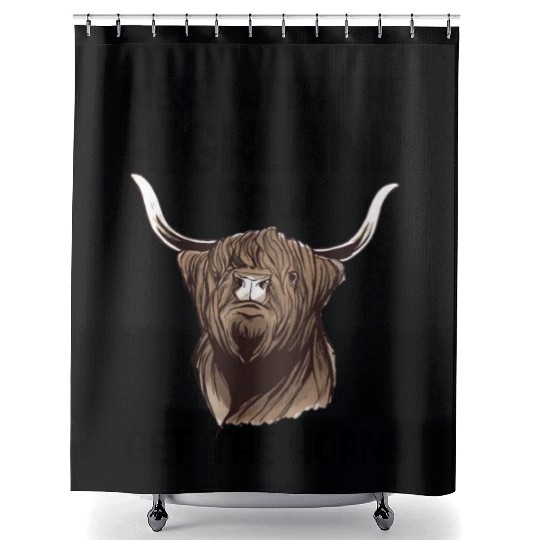 Mess With The Highland Cow Get The Horns Shower Curtains