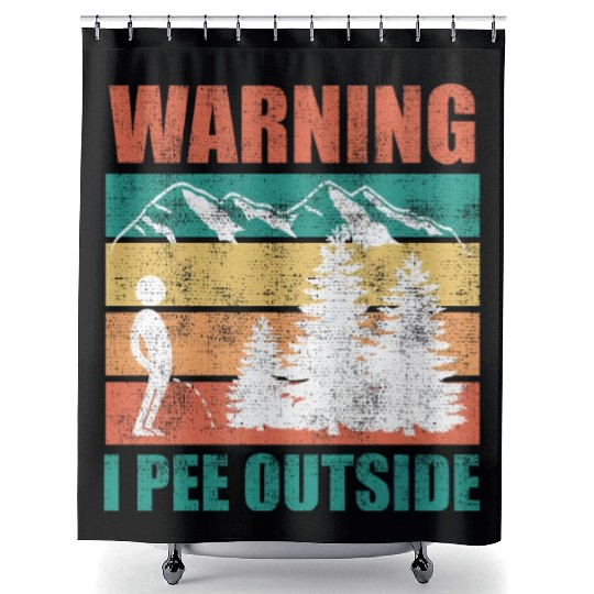 Wanderlust funny I love peeing outside Shower Curtains