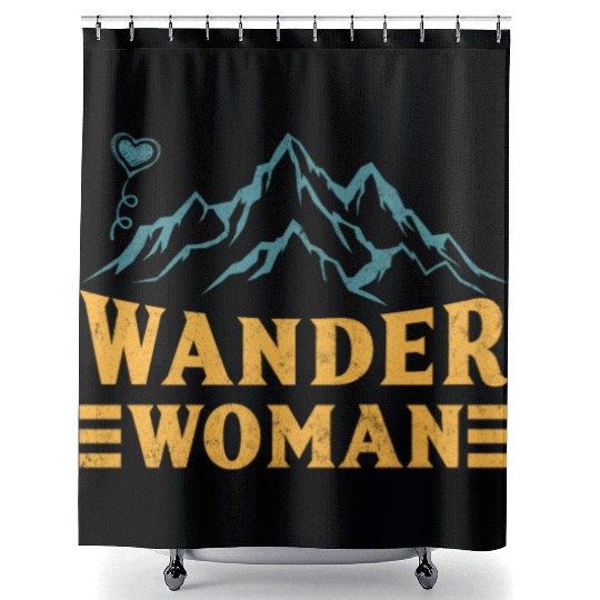 Wanderwoman Mountaineer Wanderlust Hiker Shower Curtains