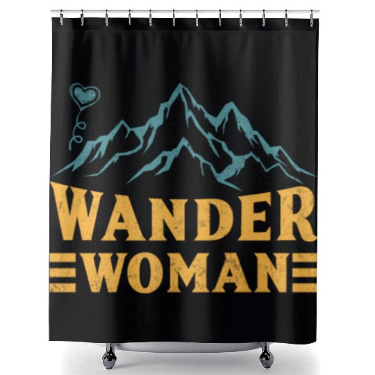 Wanderwoman Mountaineer Wanderlust Hiker Shower Curtains