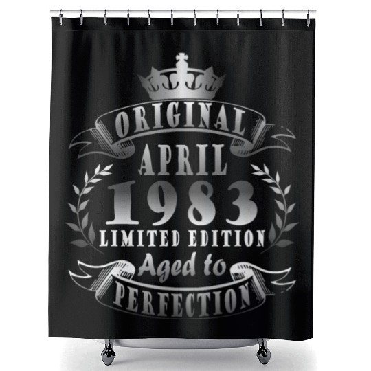 April 1983. anniversary April 1983. gift 1983. Shower Curtains