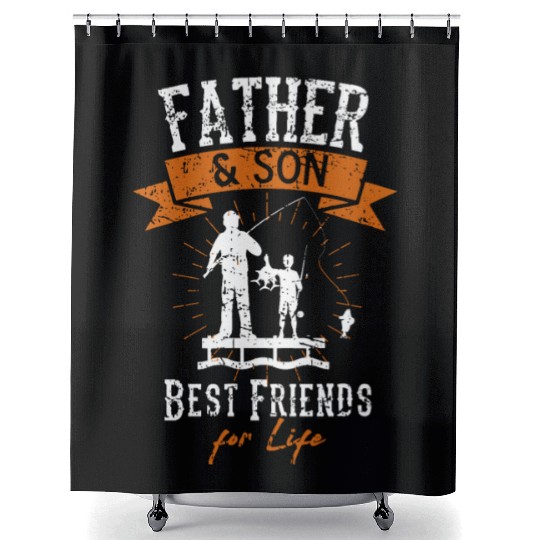 Fisherman Dad Daddy And Son Fishing Fathers Day Ou Shower Curtains