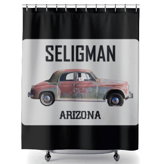Old car city of Seligman in Arizonna, US Route 66 Shower Curtains