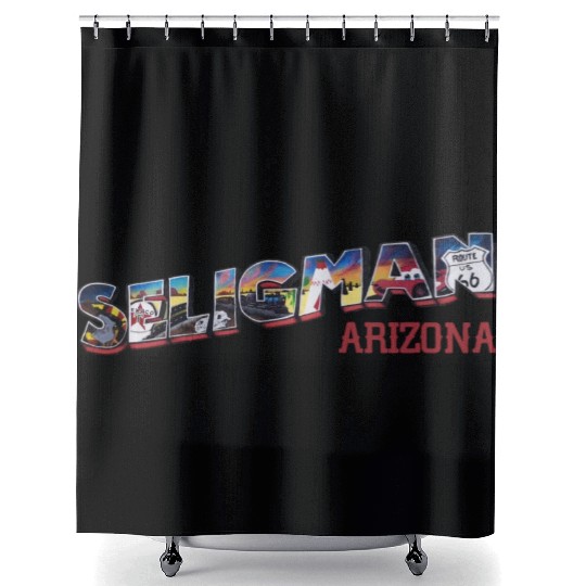 City of Seligman in Arizonna, US Route 66 Shower Curtains