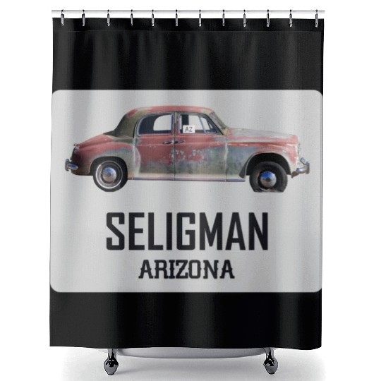 Old car city of Seligman in Arizonna, US Route 66 Shower Curtains