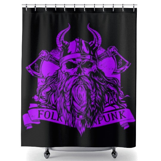 Viking Folk Punk Shower Curtains