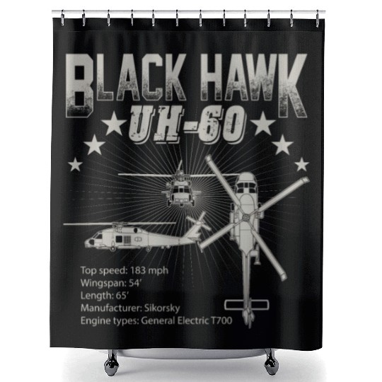 Sikorsky UH 60 Black Hawk Shower Curtains