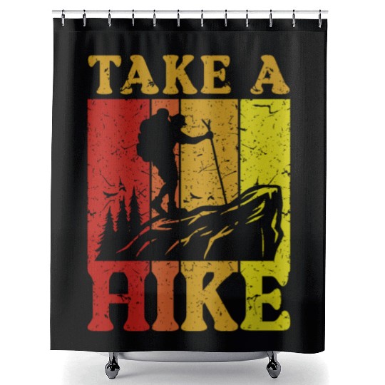 Take a Hike Wanderlust Hiker Hiking Mountains Shower Curtains