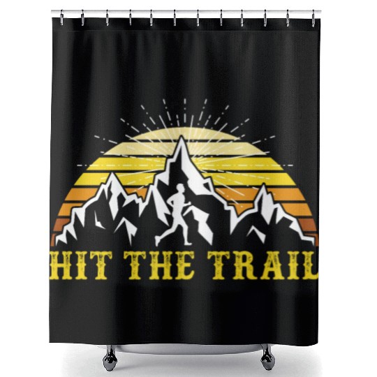 Hit the Trail Hiker Mountain Love Hiking Shower Curtains