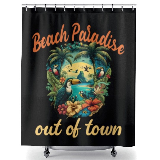 Beach Paradise Out Of Town for a Beach Shower Curtains
