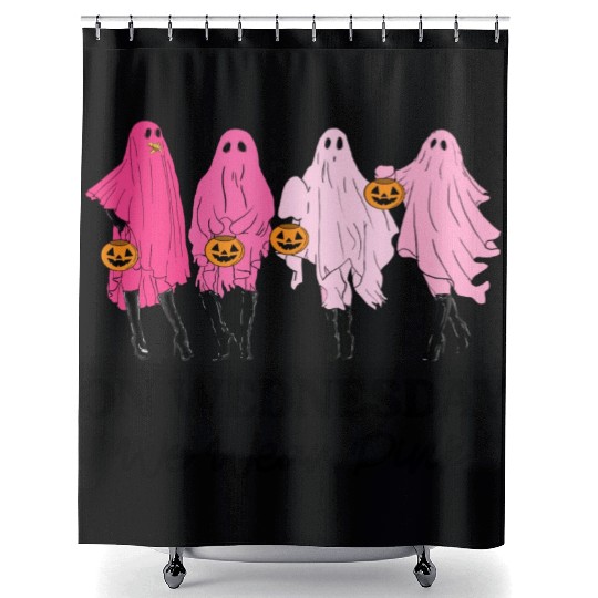 Breast Cancer On Wednesday We Wear Pink Halloween Shower Curtains
