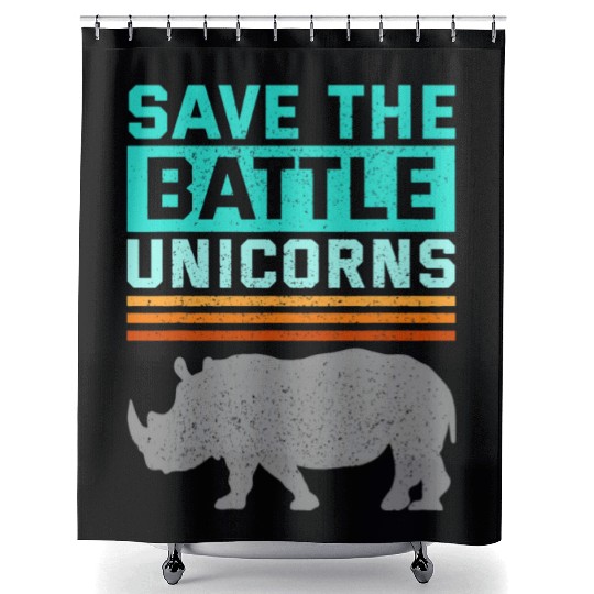Rhino Unicorn Rhinoceros Animal Wildlife Lover Saf Shower Curtains