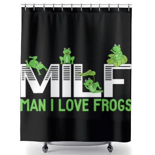 Man I Love Frogs Tadpole Amphibian Herpetologist Shower Curtains