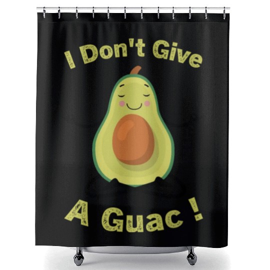 I Don't Give A Guac ! Funny Avocado Pun Green Shower Curtains