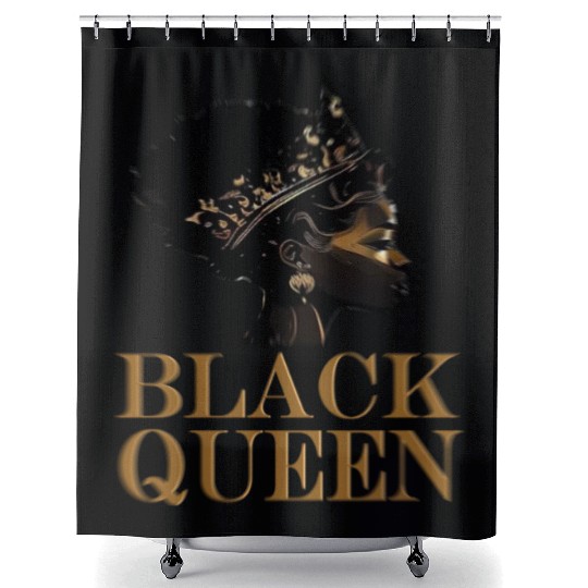 Womens Black Queen Shower Curtains