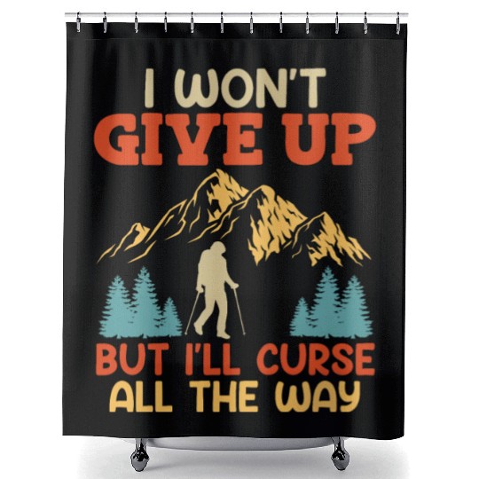 Mountaineer funny Wanderlust Mountain fan Hiking Shower Curtains