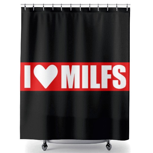 I love milfs red design Shower Curtains