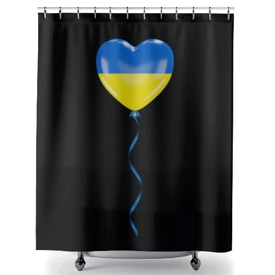 Solidarity and a heart for Ukraine Shower Curtains