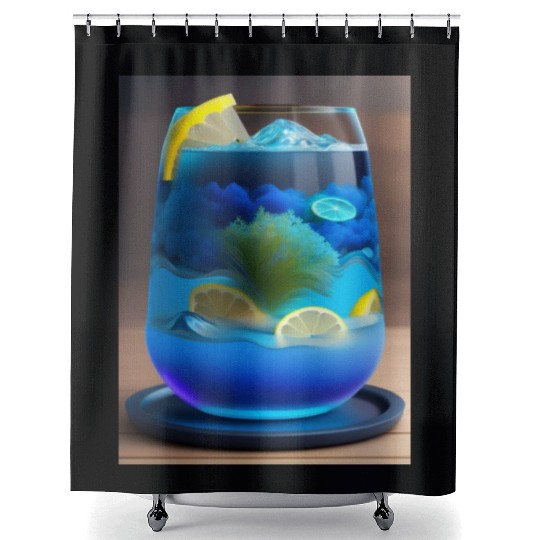Electric Blue Lemonade Shower Curtains