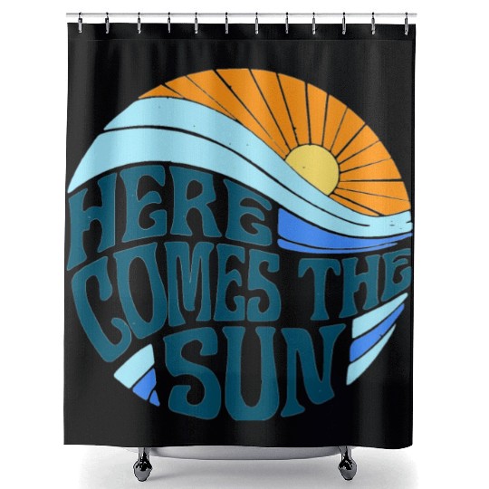 Here comes the sun Shower Curtains
