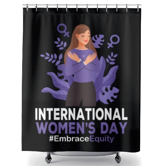 International Women's Day 2023 8 March IWD Embrace Shower Curtains