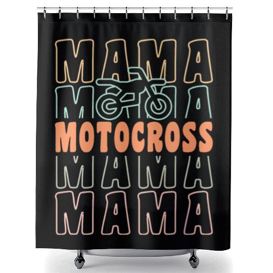 Dirt Bike Racing Motorcycle Mudding Mama Motocross Shower Curtains