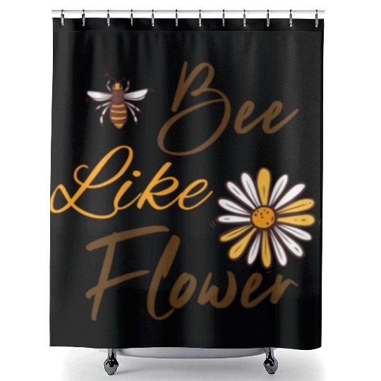 Bee like a flower Honey bee Shower Curtains