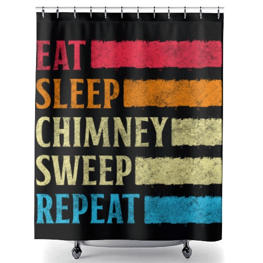 Lucky Charm New Year Fireplace Master Shower Curtains
