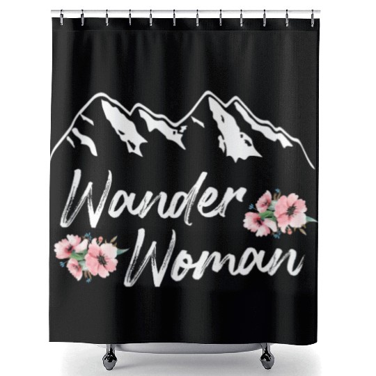 Wanderwoman Wanderlust Hiker Mountaineer Shower Curtains