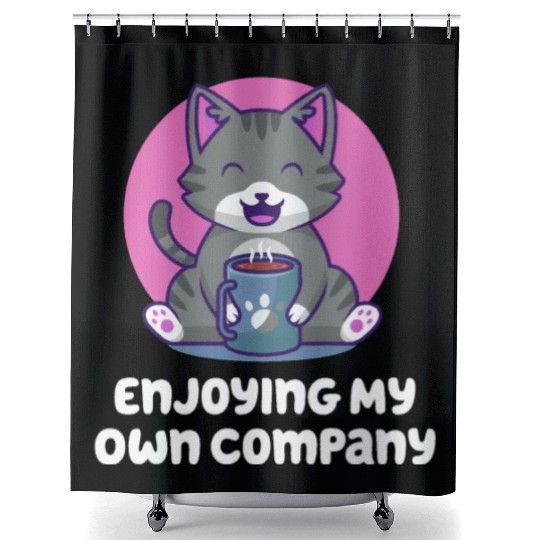 Enjoying My Own Company Sarcastic Introvert Sarcas Shower Curtains
