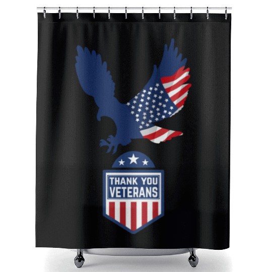 Happy Memorial Day Thank you Veterans American Shower Curtains