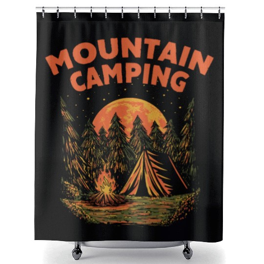 Mountain Camping Wildlife Hiking Outdoor Hiker Cam Shower Curtains