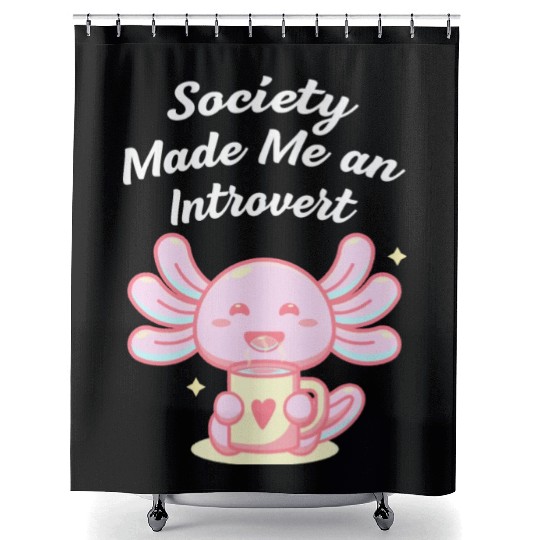 Handcrafted by Society Introvert Sayings Antisocia Shower Curtains