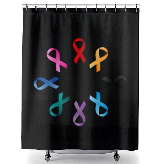 Cancer Sucks In All Colors Cancer Awareness Ribbon Shower Curtains