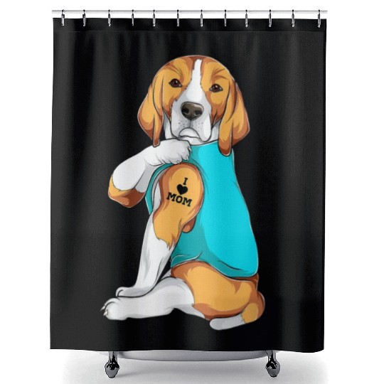 Beagle I Love Mom Apparel Dog Mom Gifts Womens T Shower Curtains