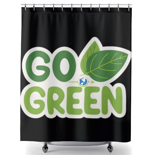Go Green Earth Day design . Shower Curtains