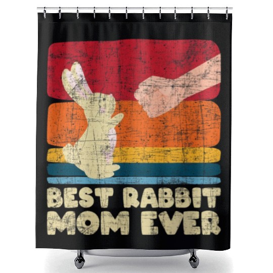 Best Rabbit Mom Ever Bunny Farmer Zookeeper Shower Curtains
