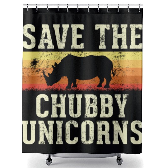 Save The Chubby Unicorns funny Shower Curtains