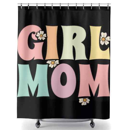 Girl Mom Hippie Flower Floral Holiday Mother's Day Shower Curtains