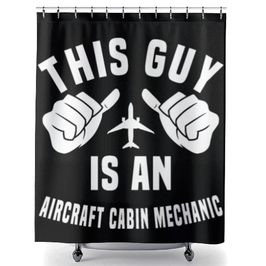 Funny Aircraft Cabin Mechanic Costume Shower Curtains