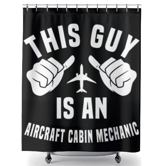 Funny Aircraft Cabin Mechanic Costume Shower Curtains