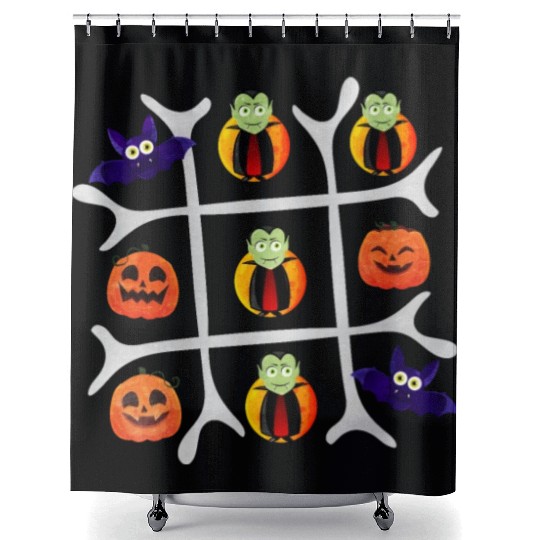 Tic Tac Toe Vampire Wins Shower Curtains