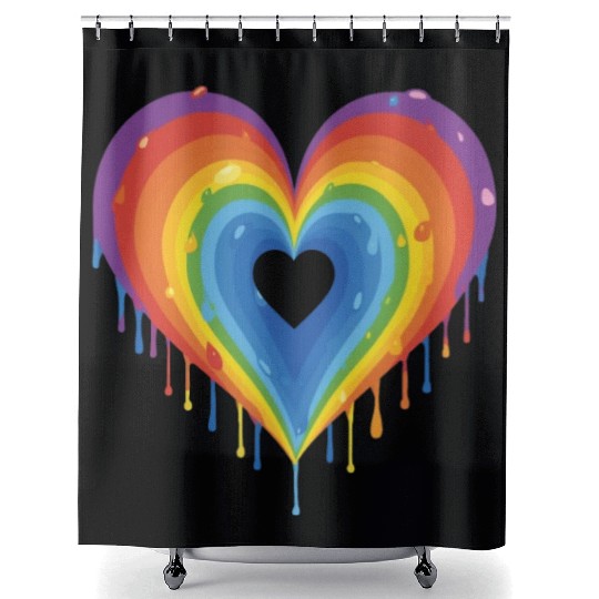 Embrace LGBT Pride: Rainbow Heart, Gay, Lesbian, Shower Curtains