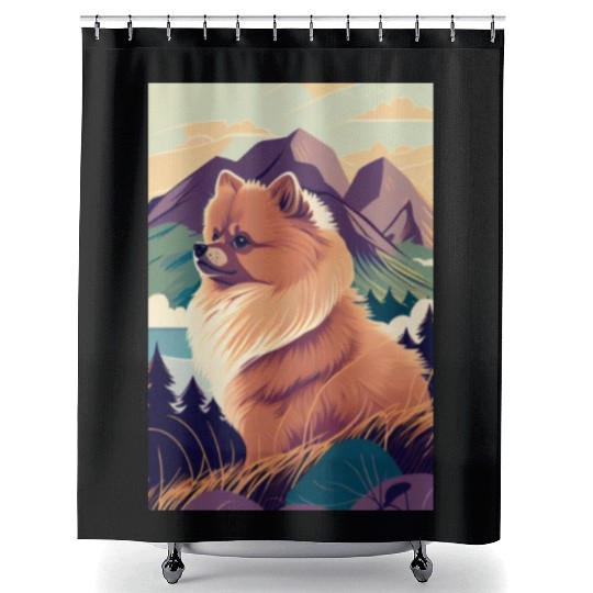 Pomeranian Nature Shower Curtains