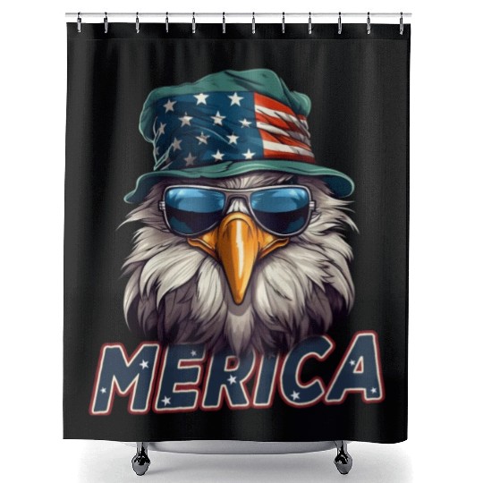 Proud American Independence Day Freedom Shower Curtains