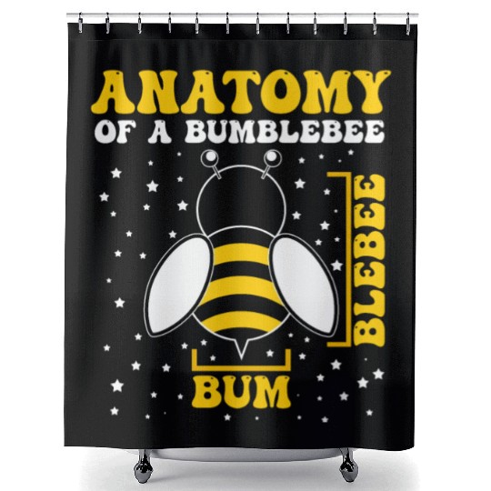 Anatomy of a Bumblebee Bee Lover Gift Shower Curtains