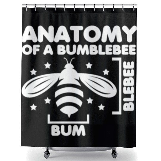 Anatomy of a Bumblebee Bee Lover Gift Shower Curtains