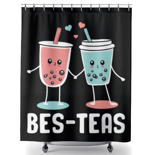 Bes Teas Bubble Tea Lover Boba Tea Drinker Korean Shower Curtains