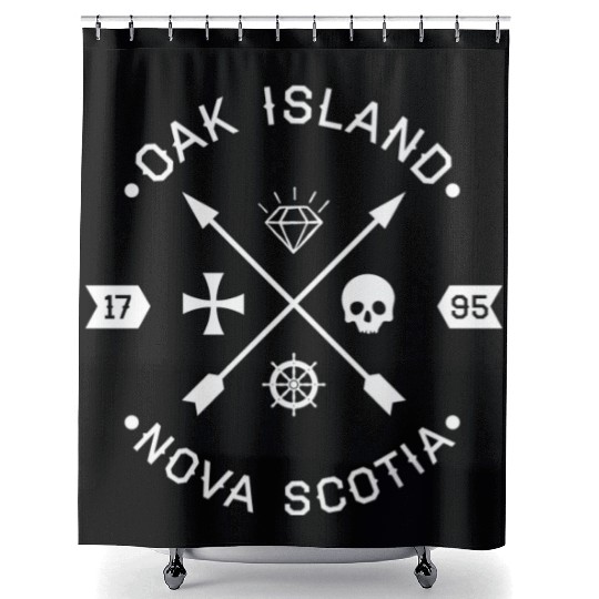 Oak Island Knights Templar Skull Arrows Shower Curtains
